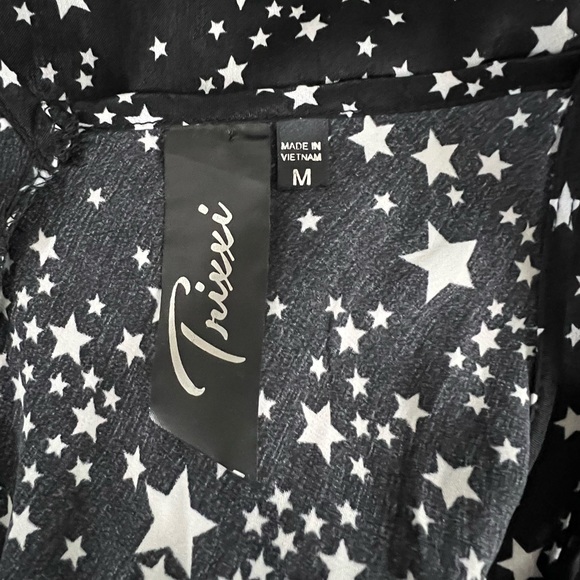 Trixxi dress. Medium. White star print. Side cutouts. - Picture 6 of 6